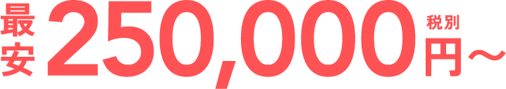 最安 税別250,000円〜